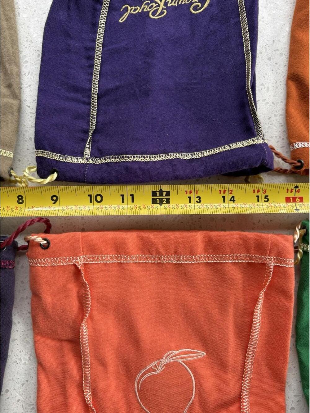 Lot of 6 Crown Royal Bags Variety of Colors Purple Green Vanilla Peach Caramel - Picture 10 of 16